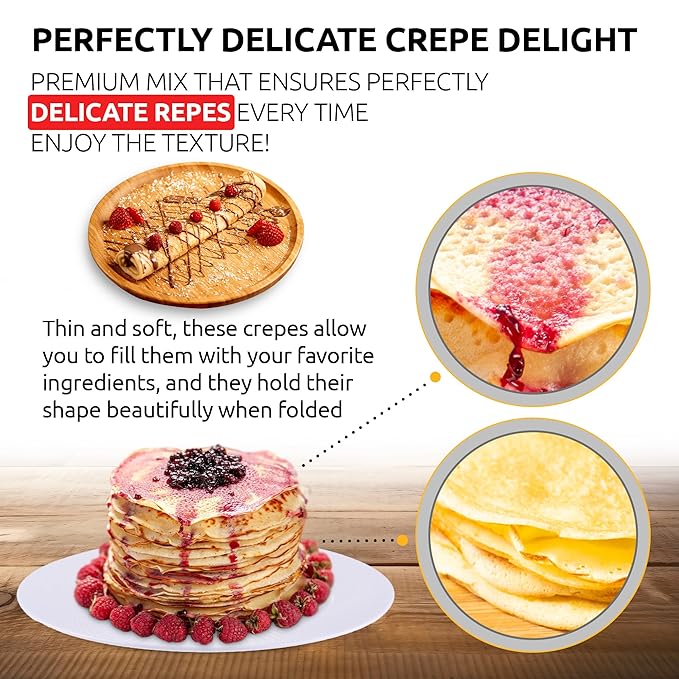 OldSoul Professional Crepe Mix | Original Dough Mix | Classic Flavour | 10 Lbs | 72 Crepes (10 Lbs, Gluten Free)
