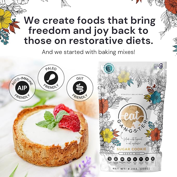 eat G.A.N.G.S.T.E.R. Sugar Cookie Mix, 3 Pack, Allergy-Friendly Baking Mix, Grain-Free, No Dairy, Nuts, Gluten, Dairy, For Paleo & AIP Diet, Bake Cookies, Cut-Outs, Fruit Crumbles, Pie Crust & S'mores