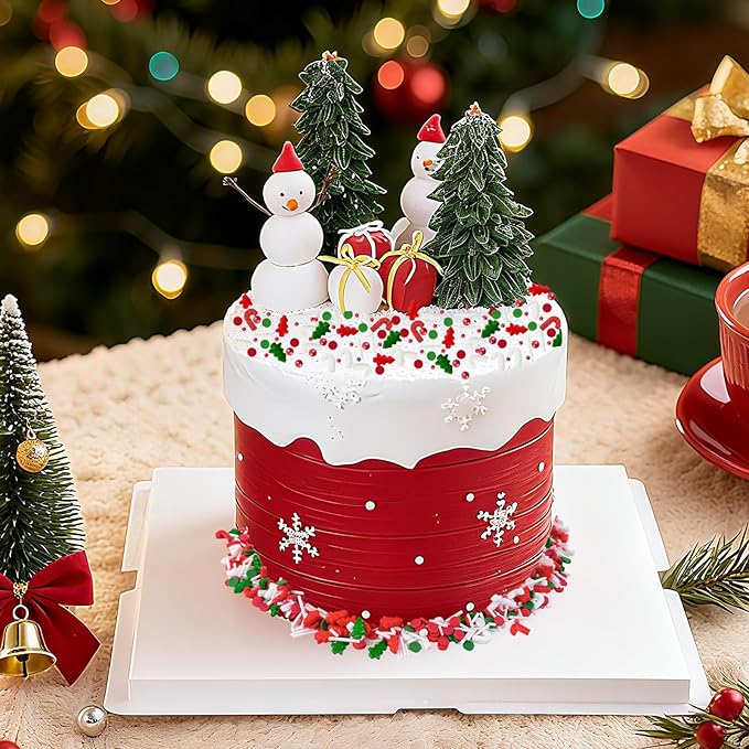 Morofme 3.5 oz Christmas Sprinkles Red and Green Christmas Tree Candy Sprinkle Jimmies Mix Christma Cane Sprinkle Cake Topper Edible Holiday Sprinkles for Cupcake Toppers Cookie Ice Cream