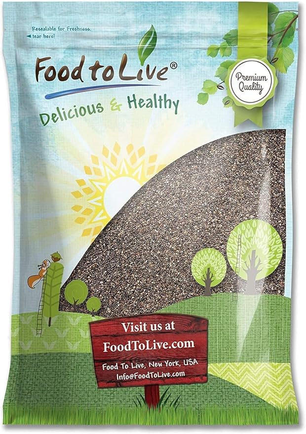 Black Chia Seeds, 10 Pounds – Whole, Sproutable, Vegan, Kosher, Keto, Sirtfood, Bulk. Rich in Essential Fatty Acids, Fiber, Protein. Great for Chia Pudding, Smoothie, Oatmeal