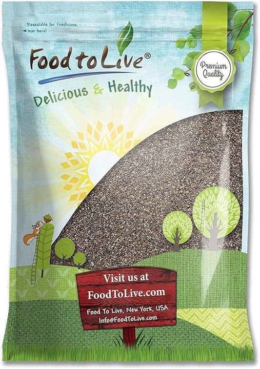 Black Chia Seeds, 10 Pounds – Whole, Sproutable, Vegan, Kosher, Keto, Sirtfood, Bulk. Rich in Essential Fatty Acids, Fiber, Protein. Great for Chia Pudding, Smoothie, Oatmeal
