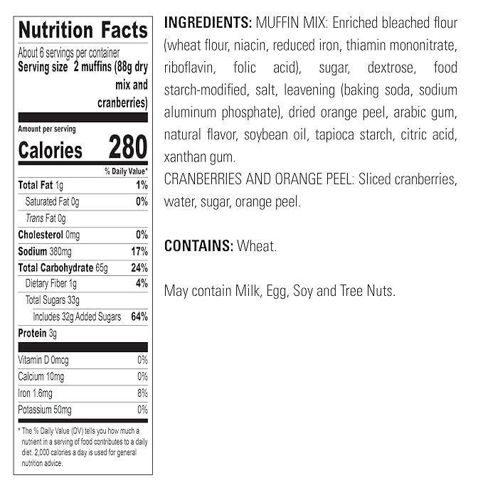 Krusteaz Cranberry Orange Muffin Mix, Contains Cranberries with Orange Zest 18.6 Ounce (Pack of 2)