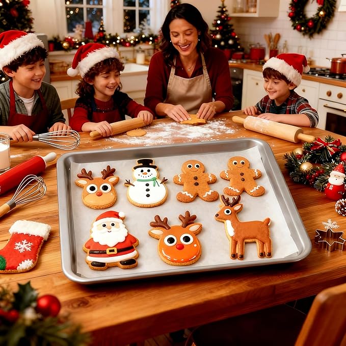 Christmas Candy Sprinkles for Cake Decorating, Festive Snowman & Reindeer Eyes Decorating Supplies for Cookie Baking, Ice Cream, Brownie, Cupcake Toppings, 3 Size Black and White Edible Eyes