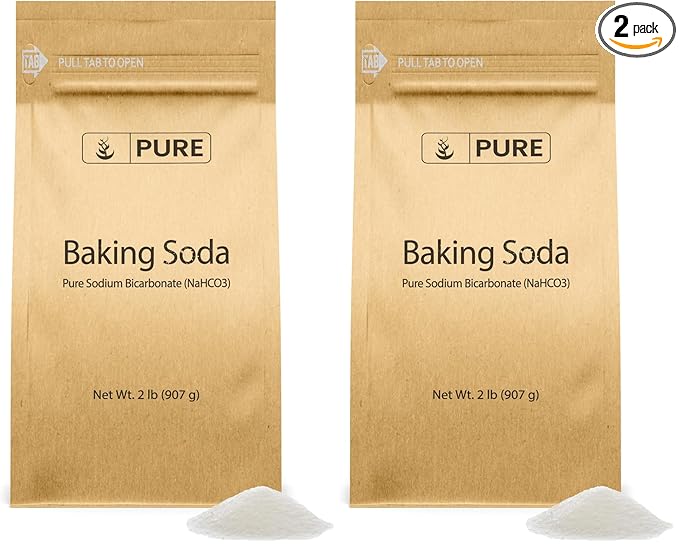 Pure Original Ingredients Baking Soda (2 lb) Sodium Bicarbonate (NaHCO3), Always Pure, No Fillers Or Additives. (Pack of 2)