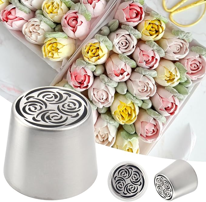 Extra Large Russian Piping Tips for Marshmallows Stainless Steel Flower Frosting Nozzles many styles Cake Decorating Baking tool for Buttercream, Cupcakes Cookies(SL68)