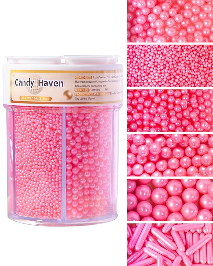 Easter Sprinkles for Baking Edible Sugar Confetti, Nonpareils & Sugar Pearls - Easter Cake Decorations, Cookies, Cupcakes, Dessert Toppings (Spring Pastel Colors) pink