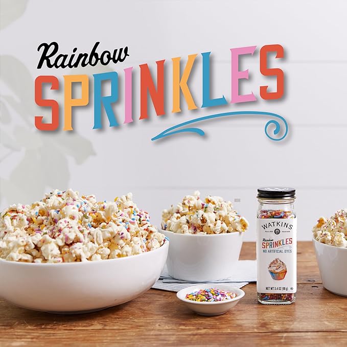 Watkins Rainbow Decorating Sprinkles, 3.4 Ounce Jar, 3-Pack