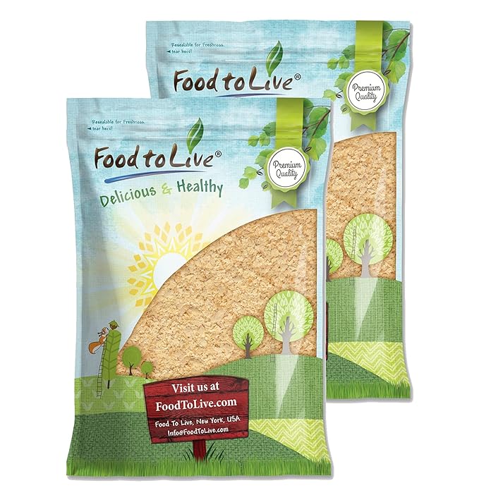 Food to Live Nutritional 10 Pounds Fortified Large Yeast Flakes, Fortified, Inactive, Unsweetened, Vegan Thickener. Good Source of Protein & Vitamins. Perfect for Baking, Vegan Cheese and Sauces