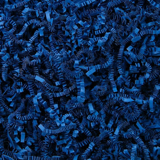 Mefleet 1 LB Crinkle Cut Paper Shred Filler Dark Blue Crinkle Shredded Paper for Gift Box - Gift Basket Bag Filler - Grass Cushion Stuffing for Father's day, Birthday Packaging Wrapping