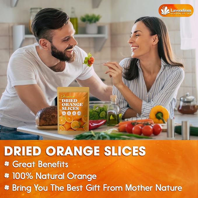 Lavendium, Premium Dried Orange Slices 6oz – Natural Dehydrated Citrus Wheels for Tea, Cocktails, Baking, Holiday Decorations, Potpourri, and Crafts. Vegan