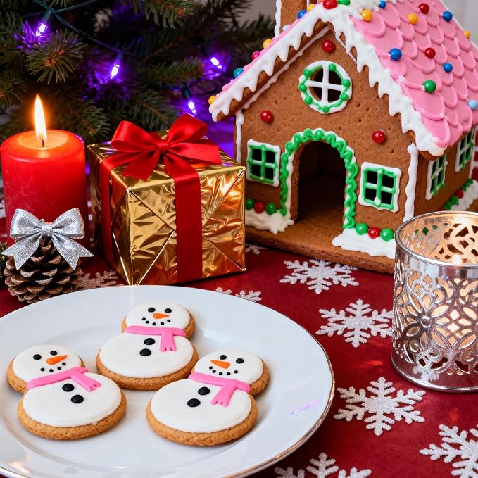 10Pcs Gingerbread House Cookie Cutters Set for Christmas Winter Holiday Baking and Decoration, Stainless Steel 3D Gingerbread House Kit for Kids Adults, Gift Package