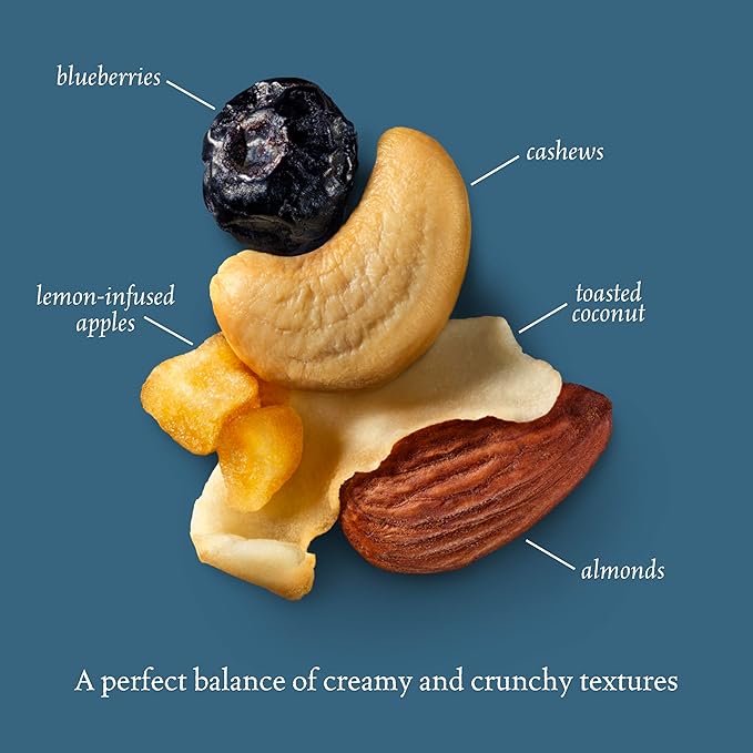 Sahale Snacks Berry Macaroon Almond Trail Mix, 7 oz Pouches (1 Pack) - Dry-Roasted Deluxe Mixed Nuts - Coconut, Blueberries & Apples - Non-GMO, Kosher Trail Mix & Certified Gluten-Free Snacks