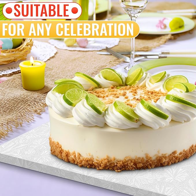 Cake Board Rectangle 13.8" x 9.9" – Grease-Proof Foil, Sturdy Rectangle Cake Boards with Double-Wall Corrugated Design, Smooth Wrapped Edges – Elegant White Display for Cakes, Pastries, and Desserts
