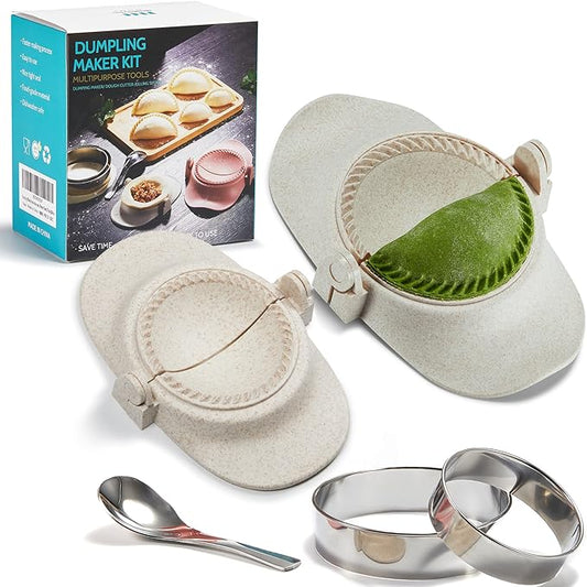 6 Inch Empanada Maker Press, Extra Large Dumpling Maker Set with Dough Cutter, Dumpling Mold Set for Pierogi, Pastelitos, Calzone, Turnovers, Chinese Dumpling-2Sizes 6"+4"