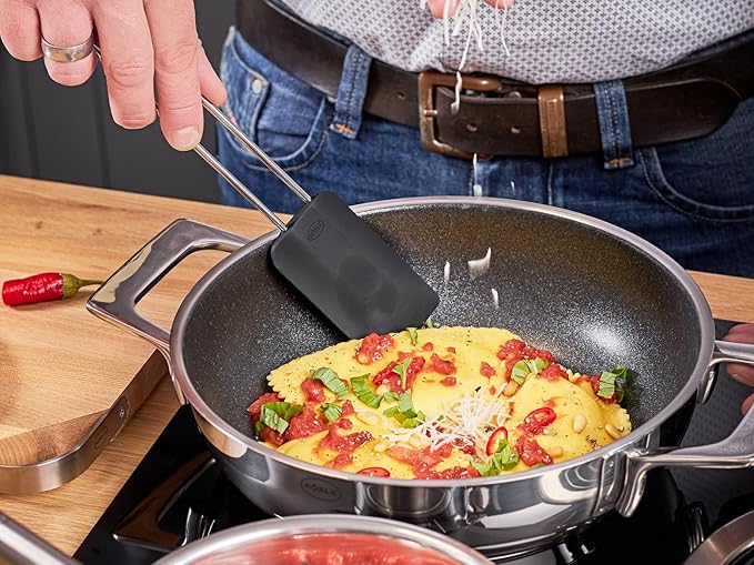 Rosle Stainless Steel & Silicone Flexible Spatula, 10-inch,White