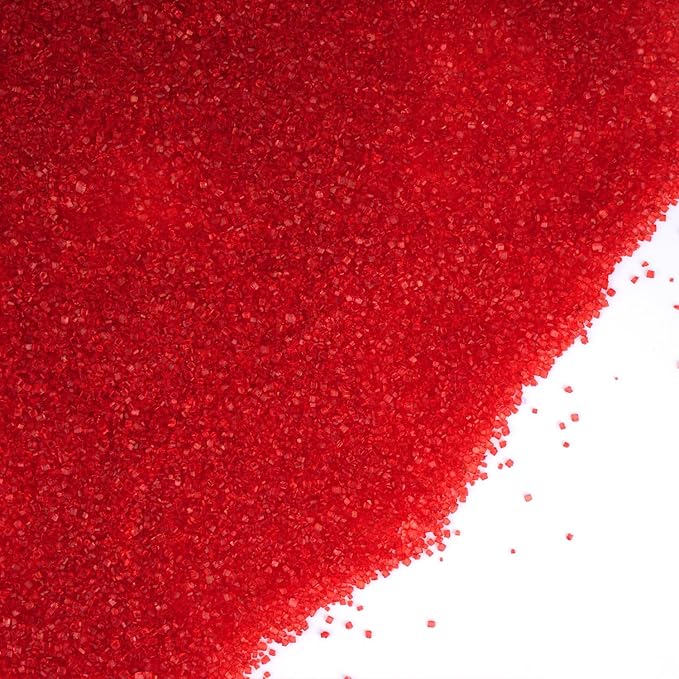 Red Sanding Sugar for Baking 4 oz Edible Sparkling Sugar Sprinkles Coarse Sugar Crystals for Baking Topping Cake Cookie Cupcake Topper Ice Cream Decoration Supplies