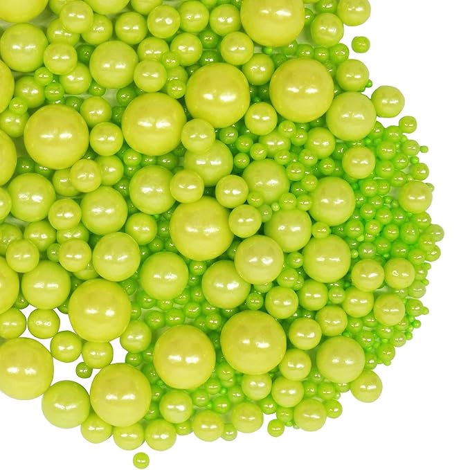 Edible Green Sugar Pearls Candy Sprinkles for Cake Decorating Baking Cake Cupcake and Cake Topper Cookie Decorations Wedding Party Valentines Halloween Christmas Supplies