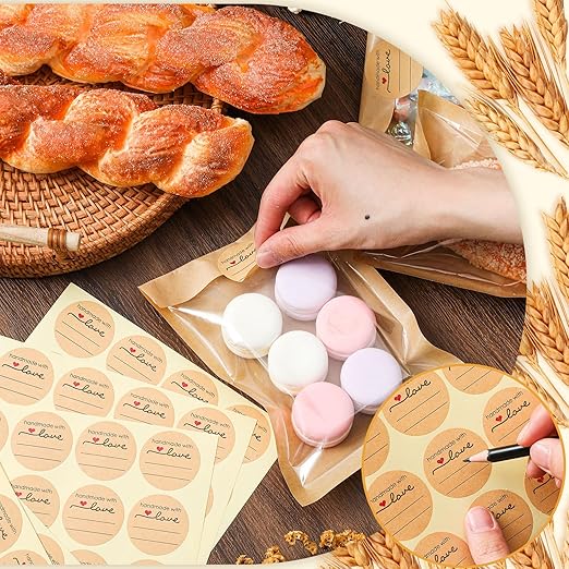 Outus 240 Pcs Cookie Packaging Bags with Seal, 5.1 x 7.5 Inch Bakery Pastry Bags with Window, Heat Sealable Grease Resistant Paper to Go Bake Sleeves for Gift Giving Donut Bread Sandwich (Brown)