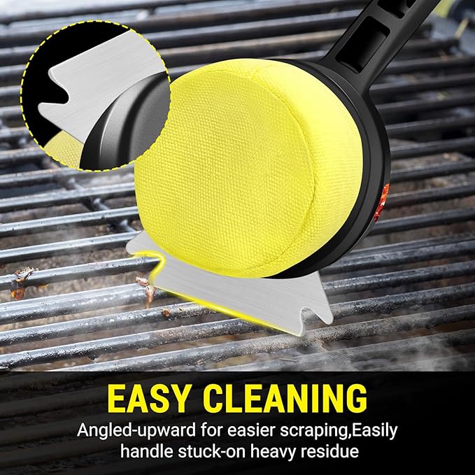 Steam Brush Replace Head, Bristle Free Cleaning for Grills & Griddles, Heat-Resistant & Dishwasher Safe, Yellow (Replaceable Head)