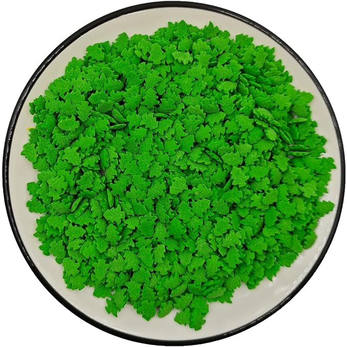 Edible 3.4 oz Green Christmas Tree Confetti Candy Sprinkles Dessert Sprinkle Cupcake Toppers Cookie Decorations for Xmas Cake Decorating
