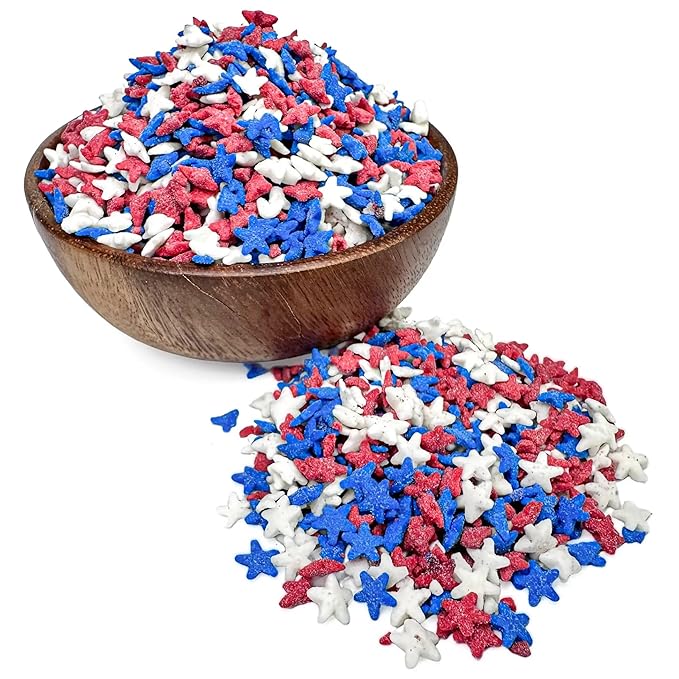 NY Spice Shop Sprinkles (3 Pound, Patriotic Star Sprinkles)