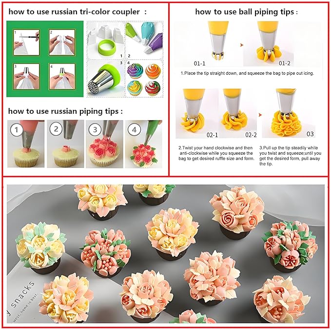 387 Pcs Cake Decorating Kit Piping Bags and Tips Set,with 64 Icing Tips,102 Pastry Bags,5 Couplers,Cake Spatulas,More Cupcake Cookie Decoration Tools,Toolbox, (Blue)