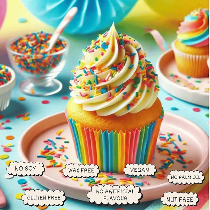 Confect Custom Rainbow Sprinkles | Candyland Jimmies Mix | Vibrant Multicolor Edible Toppings for Cakes & Desserts | Vegan, Gluten-Free, Palm Oil-Free – 4.2 Oz