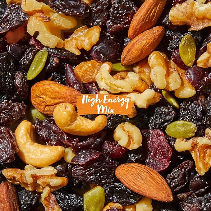 Nature's Garden High Energy Mix, Deluxe Mixed Nuts, Energy Boost, High Energy Trail Mix, Cranberries, Raisins, Almonds, Walnuts, Cholesterol Free, Sodium Free, No Artificial Ingredients – 1.2 Oz Bags (15 Individual Servings)