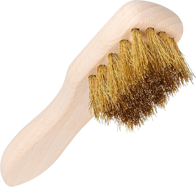 Redecker Brass Suede Brush with Untreated Beechwood Handle, 4-3/4-Inches