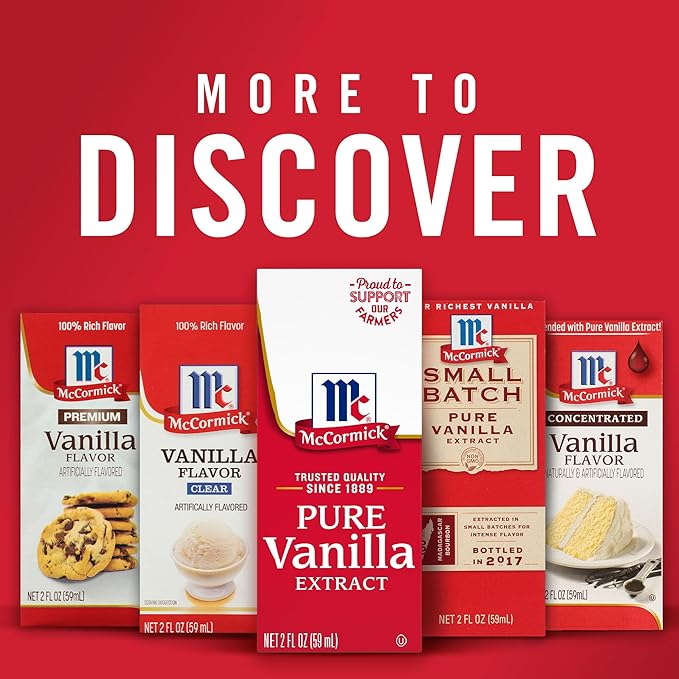 McCormick Vanilla Extract, Pure, No Corn Syrup, Gluten Free, Rich, Sweet Flavor and Aroma for Baking and Savory Dishes, 2 fl oz