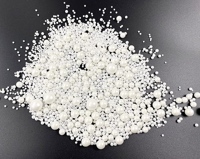 Edible Pearl Sugar Sprinkles White Candy 120g/ 4.2oz Baking Edible Cake Decorations Cupcake Toppers Cookie Decorating Ice Cream Toppings Celebrations Shaker Jar Wedding Shower Party Christmas Supplies