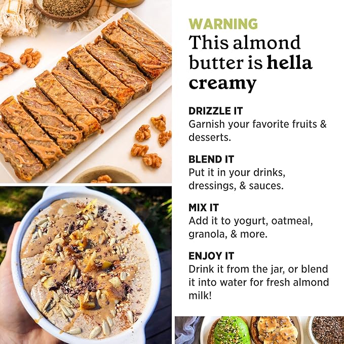 Philosopher Foods - Organic Creamy Alchemy Sprouted Almond Butter - 6 oz - Stone Ground Regenerative Organic Crunchy Almond Nut Butter No Sugar Added
