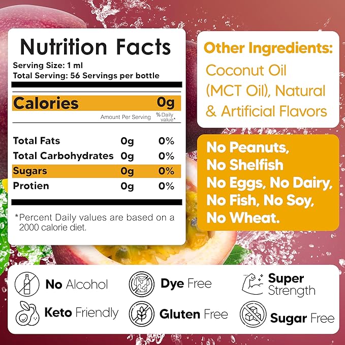 Dolce Flav Passion Fruit Extract - 1 Gallon Oil-Soluble Multipurpose Flavoring Ideal for Candy Making, Baking, Lip Balm, and Ice Cream - Perfect Kitchen Gift for Holidays