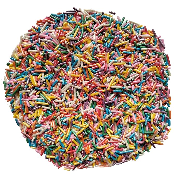 Homankit Rainbow Jimmies Sprinkles Edible Sprinkle Candy Soft Jimmies Toppings for Ice Cream, Cupcake, Cake, Cookie, Dessert Decorating 2.75 Ounces