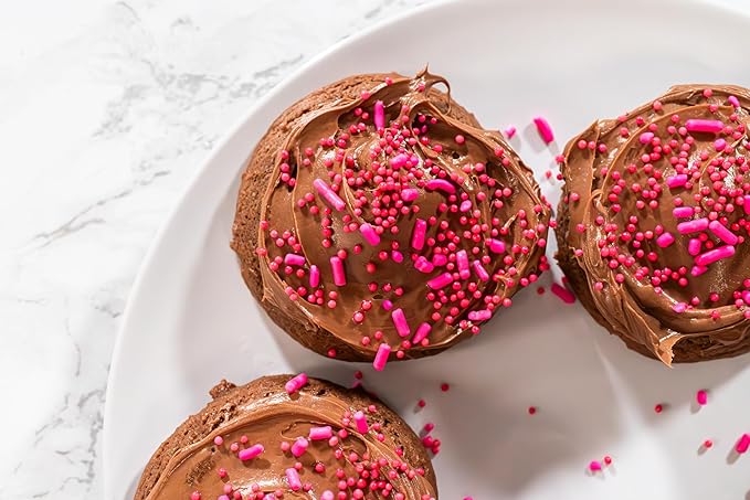 Bakerpan Pink Jimmies Sprinkles - 6 Ounces Pink Sprinkles for Cake Decorating - Edible Sprinkles for Cupcakes, Ice Cream, Cake Decorations (Made in USA)