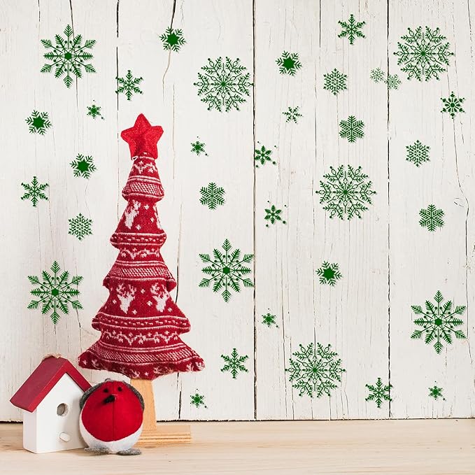8 Pcs Christmas Snowflake Stencil Template, Reusable Plastic Drawing Painting Stencil Winter Holiday Templates Stencils for Window Glass Wall Door Card Scrapbook Notebook Holiday Xmas Snow Flake