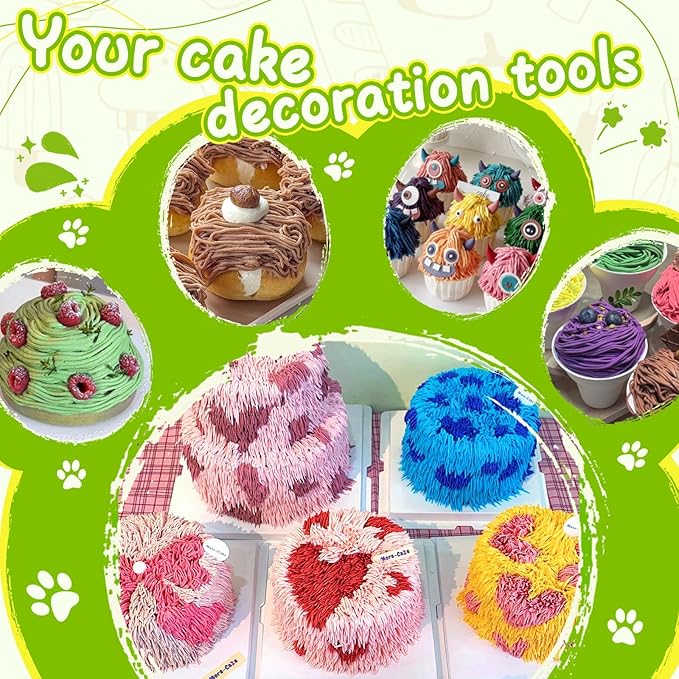 Suuker 3 Pieces Grass Piping Tips Set,Cake Decorating Tips, Frosting Icing Tips for Cupcakes, Cake, Cookie and Decorating（233 234 29）