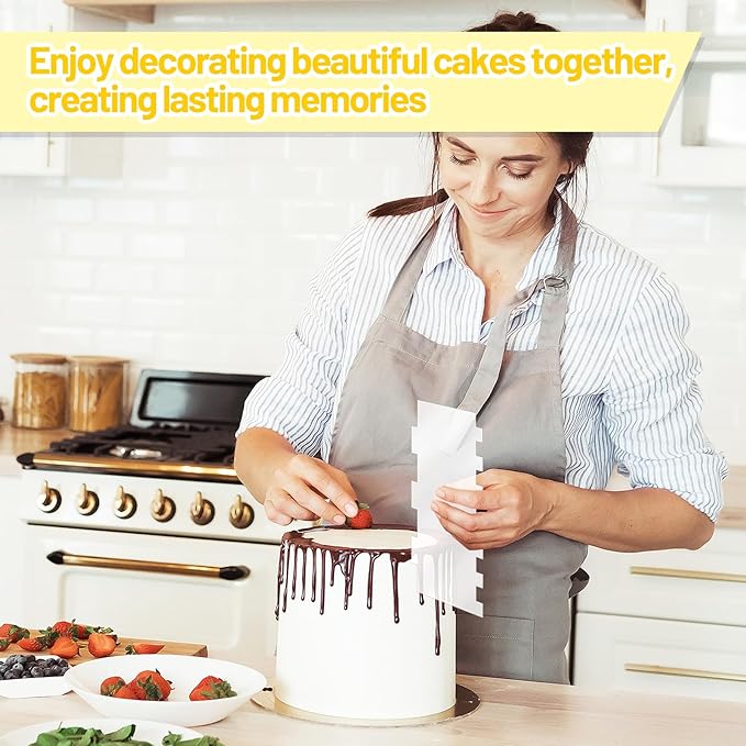 Clear Acrylic Cake Scraper Smoother, Cake Smoother for Icing, Cake Scraper, Cake Stripes Edge Contour Comb for Cream Decorating Kitchen Baking Tool, Mousse Pastry Cutter, DIY