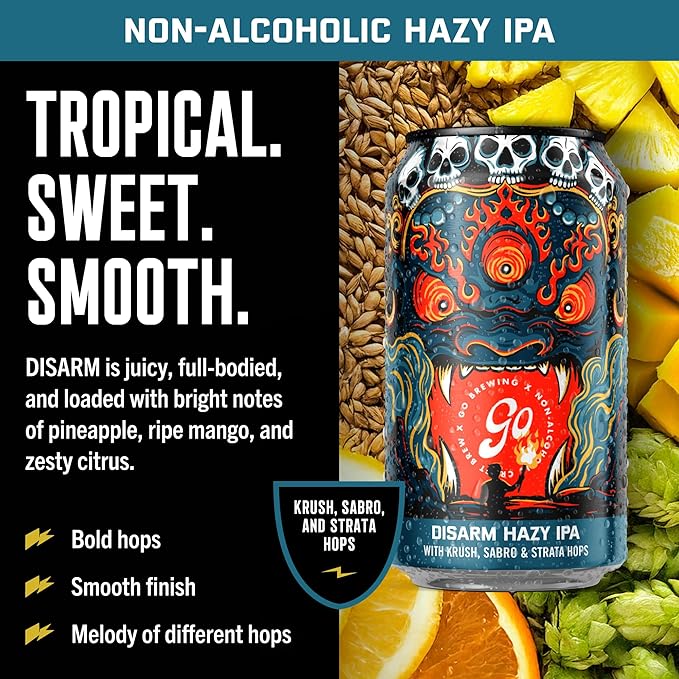 Go Brewing - 12 Mixed Sampler Pack - Non-Alcoholic Craft Brew - Small Batch Brew - Classic Ingredient - Non Alcoholic Beer Variety Pack - Low-Calorie, NA Brew - Ideal for Any Occasion (12 oz, 12 Pack)