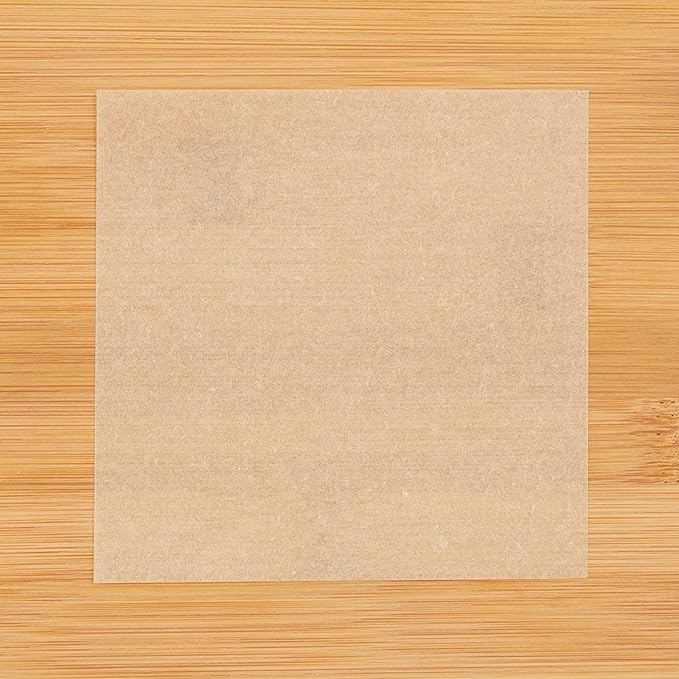Juvale Precut Parchment Paper Sheets - 4 x 4 in, Brown, 1,000 Count - Baking Supplies, Cupcake Liners & Parchment Paper Candy Wrappers - Sheets for Hamburger Press & Cupcake Boxes