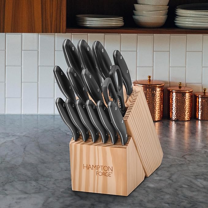 Hampton Forge – Rochester – 15 Piece Knife Block Set – Black