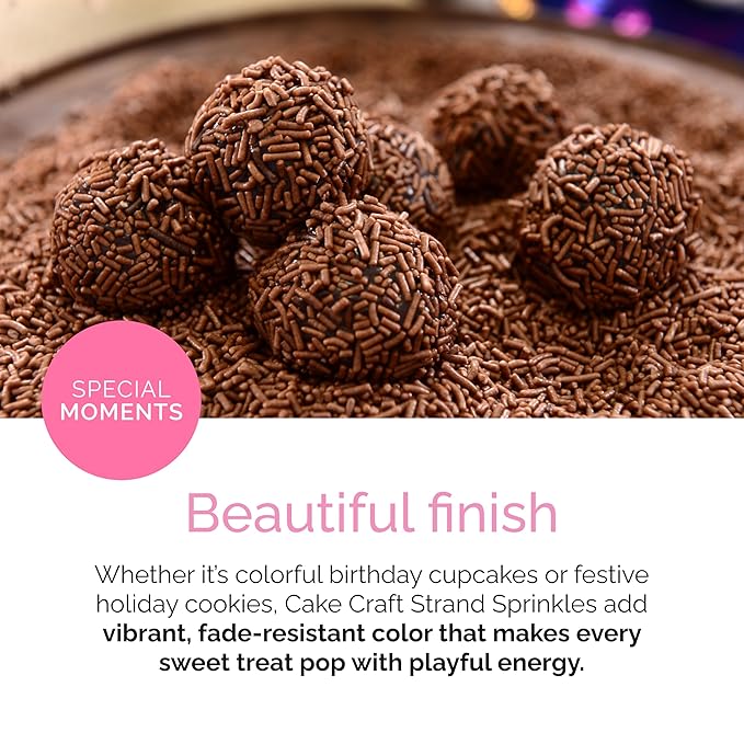 Cake Craft Pink Sugar Strand Sprinkles (Jimmies) – 3-Pack (100g Each) | Pretty Pink Sprinkles for Cakes, Cupcakes, Cookies & More | Soft Color & Sweet Crunch