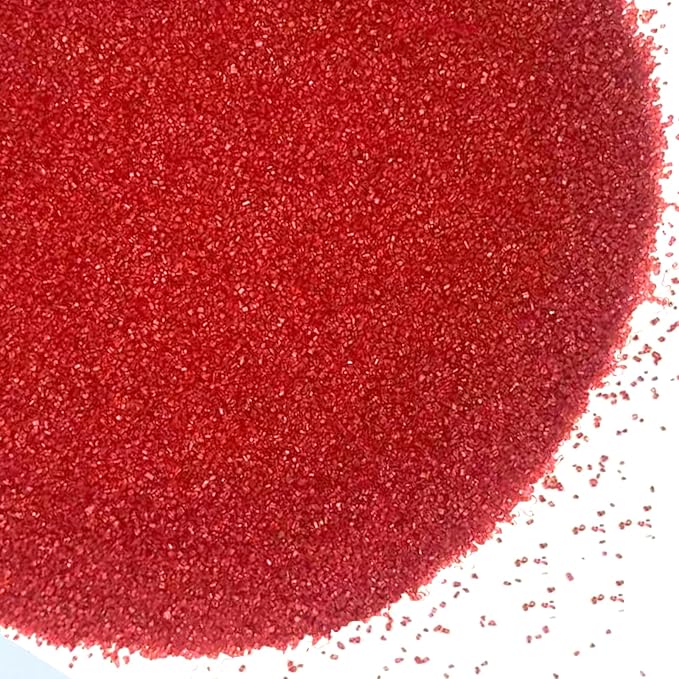 PhilaeEC Red Sanding Sugar Edible Sparkling Crystals for Baking Cake Decoration Cookie Ice Cream Cupcake Toppers Wedding Party Valentines Halloween Christmas Supplies 5oz
