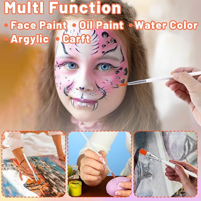 10Pcs Cake Painting Brushes Set, Soft Cake Decorating Brushes Food Safe Cake Paint Brushes for Dusting Edible Glitter, Edible Color Pastry, Cookie, and Cakes Decoration