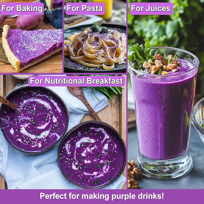 Purple Sweet Potato Powder - Kiigfood 5.3 oz/150g Pure Natural Premium Purple Food Coloring Powder for Smoothies, Christmas Baking, Juices, Pasta - Gluten-Free, No Additives, Vegan, Non-GMO