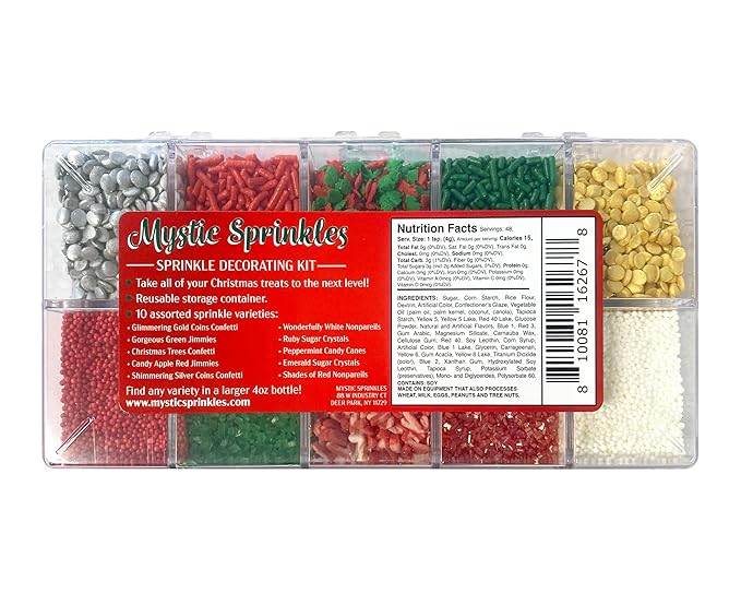 Mystic Sprinkles Christmas Holiday sprinkle Decorating Kits (A Classic Christmas Sprinkle Decorating Kit 6.8oz)