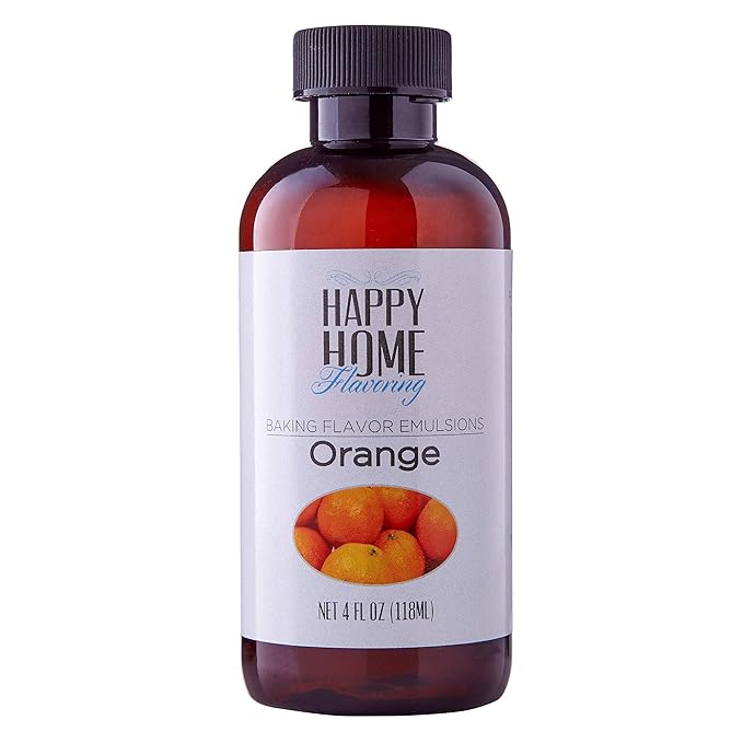 Happy Home Flavoring Natural Orange Baking Flavor Emulsion - Certified Kosher, 4 oz.