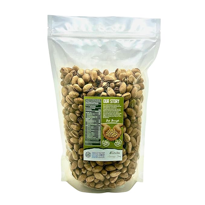 Tastachios Wood Fire Roasted Pistachios 2LB Bag - Original Flavor - Gluten-Free, Plant-Based Protein, Non-GMO, Keto-Friendly - Vegan Snack - Roasted Pistachio Nuts - 32oz Resealable Bag (Pack of 1)