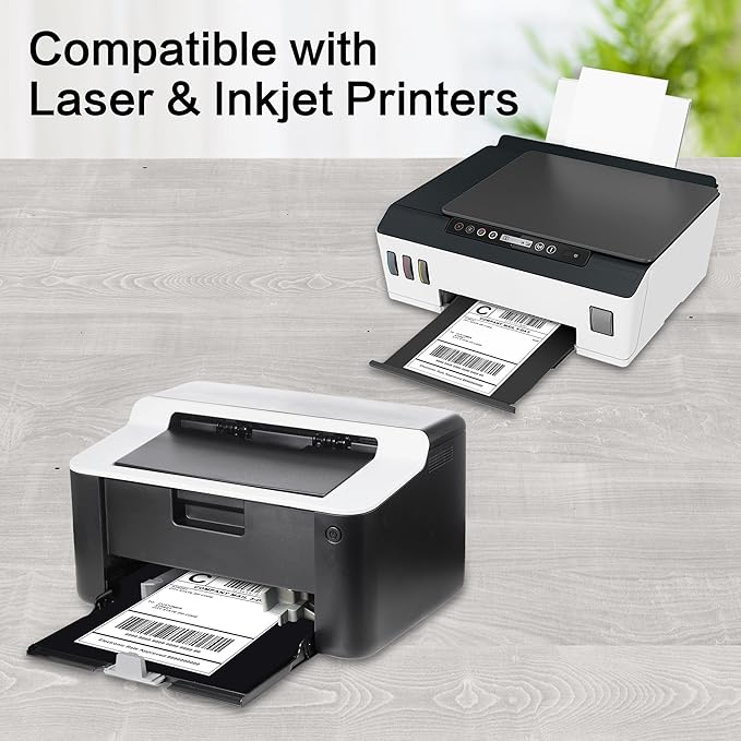 L LIKED 500 Pre-Cut 4x6 Sheet Shipping Labels for Laser & Inkjet Printers, Single Sheet, Self Adhesive Address Mailing Postage Stickers (500 PCS)