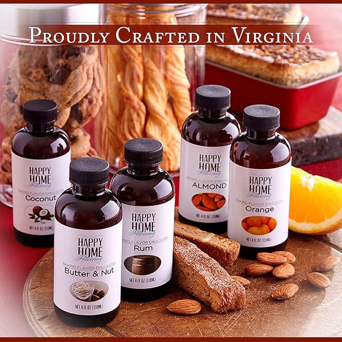 Happy Home Flavoring Imitation Rum Baking Flavor Emulsion - Certified Kosher, 4 oz.